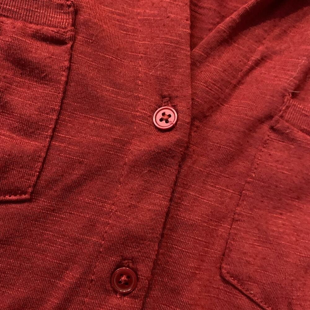 Burgundy Knit Button Down Top - image 3